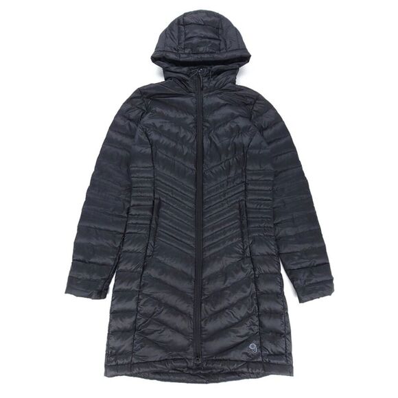 MOUNTAIN HARDWEAR Nitrous Hooded 800 Down Parka Jacket Quilted Puffer Coat Black - Picture 1 of 13